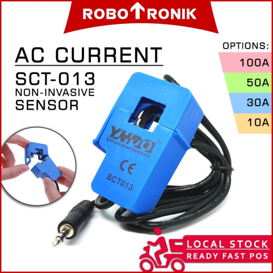 Non-invasive AC Current Sensor CT Current Transformers SCT-013 ( 100A / 50A / 30A / 10A)