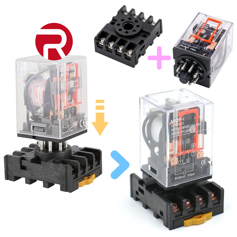 Relay MK2 (10A) 8-Pin, DPDT Electromagnetic Mechanical Coil Relay MK2 (10A) 8-Pin, DPDT Electromagnetic Mechanical Coil