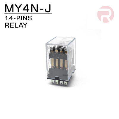 Relay MY4 (5A) 14-Pin, 4PDT Electromagnetic Mechanical Coil Relay MY4 (5A) 14-Pin, 4PDT Electromagnetic Mechanical Coil