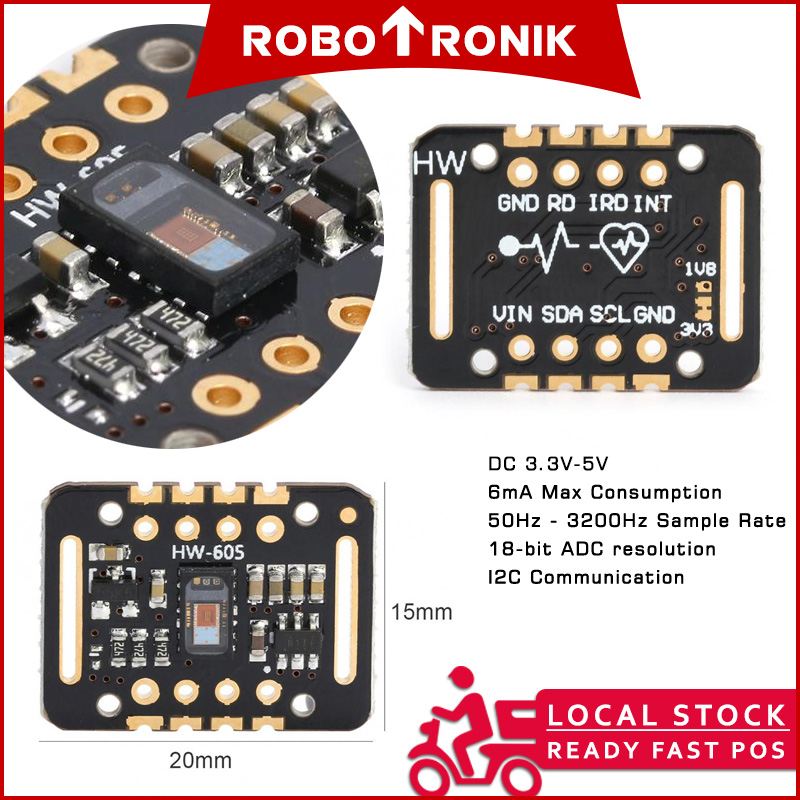 Heart-Rate Pulse Sensor & Oximeter MAX30100 / MAX30102 Heart-Rate Pulse Sensor & Oximeter MAX30100 / MAX30102