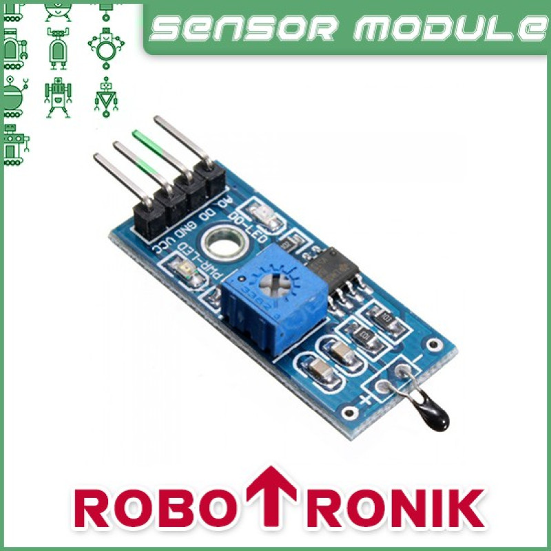NTC Themistor Module LM393 (Temperature up to 80 Degree Celsius) NTC Themistor Module LM393 (Temperature up to 80 Degree Celsius)