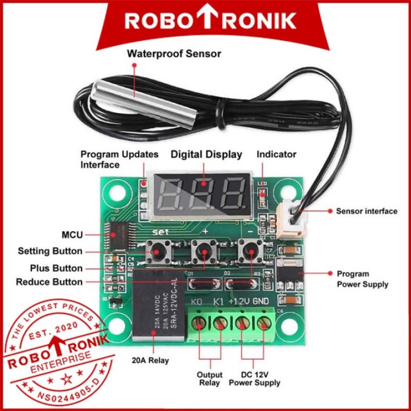 Digital Temperature Controller W1209 w/ Relay (-50°C ~ +110 Celsius) Thermostat 1209 Digital Temperature Controller W1209 w/ Relay (-50°C ~ +110 Celsius) Thermostat 1209