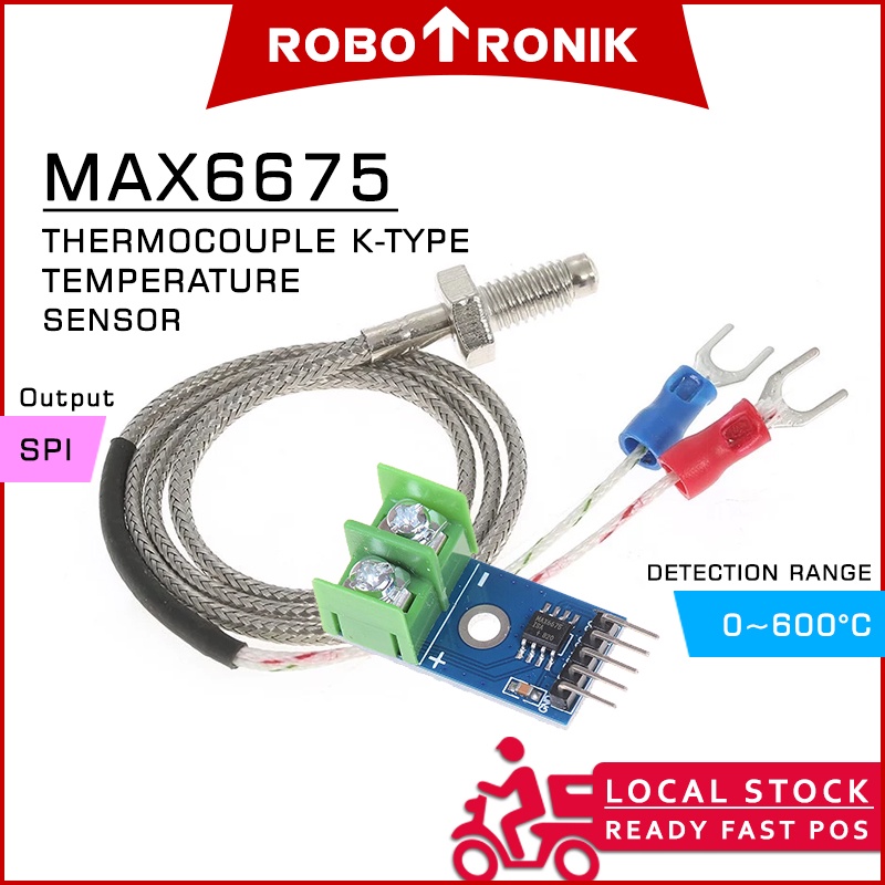 Thermocouple Temperature Sensor K-type Probe w MAX6675 Module Thermocouple Temperature Sensor K-type Probe w MAX6675 Module