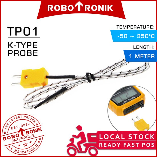 TP01 K-type Probe Thermocouple Temperature Fine-Wire REED Sensor (Up to 350 degree) TP-01 for Thermometer