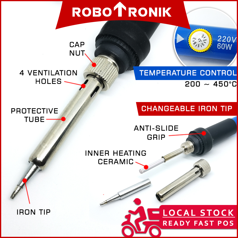 60W Soldering Iron 936 (Adjustable Temperature) 220V Electric Solder Welding Tool Alat Peteri 60W Soldering Iron 936 (Adjustable Temperature) 220V Electric Solder Welding Tool Alat Peteri