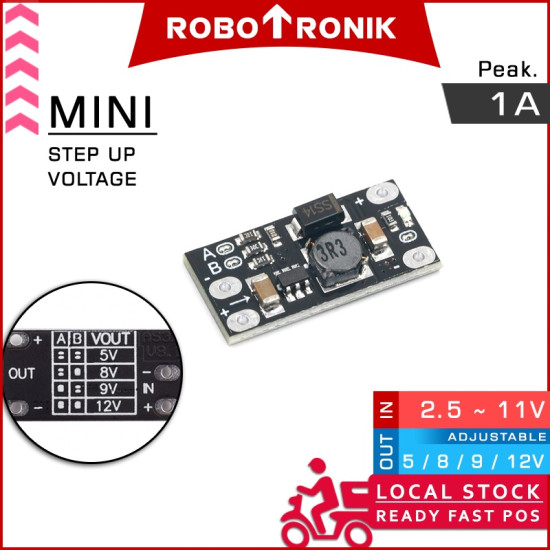 DC Step Up Mini (Adjustable Voltage) 1A.max 12V Boost Converter Menaikan Voltan 5V 8V 9V