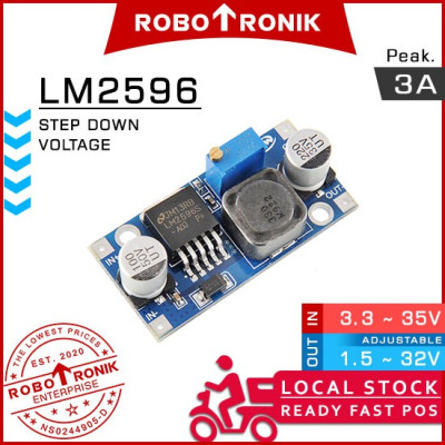 DC Step Down LM2596 (Adjustable Voltage) 3A.max 2596 Buck Converter Menurunkan Voltan 降压 模块 1.5V 3.3V 5V 6V 9V 12V 24V DC Step Down LM2596 (Adjustable Voltage) 3A.max 2596 Buck Converter Menurunkan Voltan 降压 模块 1.5V 3.3V 5V 6V 9V 12V 24V