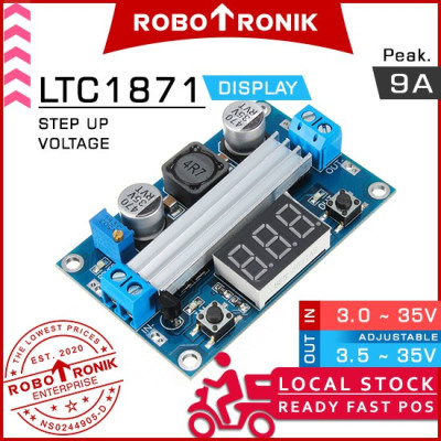 DC-DC Step Up LTC1871, 9A / 65w with Display, LTC 1871 Adjustable Voltage Regulator Module Boost Converter