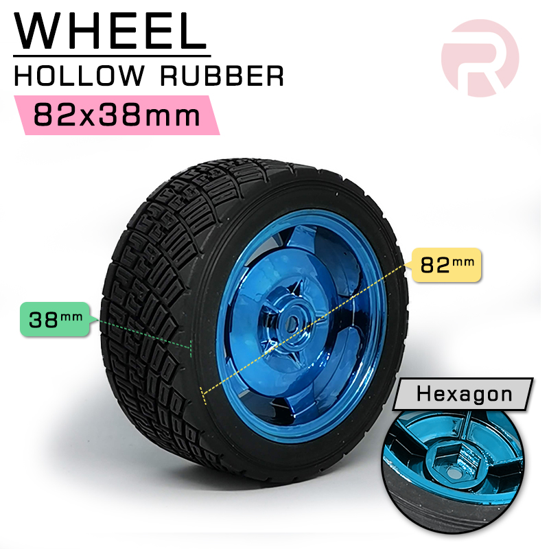 Wheel 82mm Rubber w/ Hexagon coupling mount for smart car Wheel 82mm Rubber w/ Hexagon coupling mount for smart car