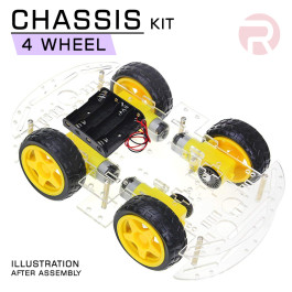 4WD Car Chassis Kit  (Unassembled) Double-Layer Plate 4 Wheel Drive w/ Speed Encoder, Robot Smart Car