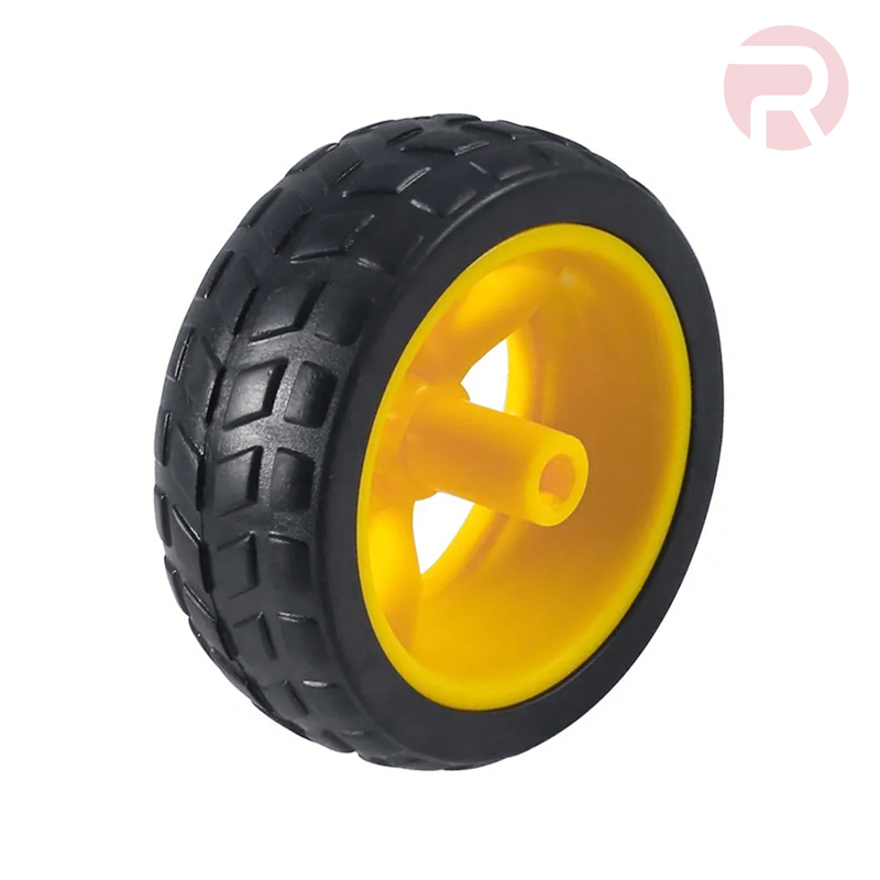 DC Geared Motor 66MM Wheel, Moto TT 130 Dual Shaft w/ Yellow Gear Box DC Geared Motor 66MM Wheel, Moto TT 130 Dual Shaft w/ Yellow Gear Box