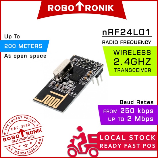 Wireless 2.4Ghz Transceiver nRF24L01 with On-board Antenna NRF 24L01 RF, compatible Arduino, Raspberry