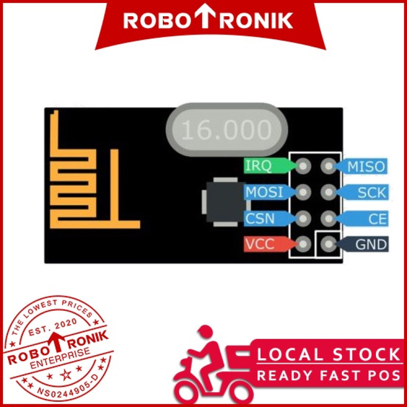 Wireless 2.4Ghz Transceiver nRF24L01 with On-board Antenna NRF 24L01 RF, compatible Arduino, Raspberry Wireless 2.4Ghz Transceiver nRF24L01 with On-board Antenna NRF 24L01 RF, compatible Arduino, Raspberry