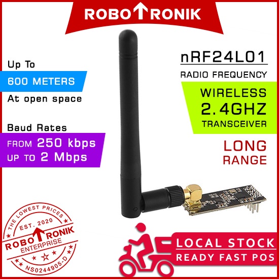 Wireless 2.4Ghz Transceiver nRF24L01 Long Range, up to 600 Meters NRF 24L01 RF, compatible Arduino, Raspberry