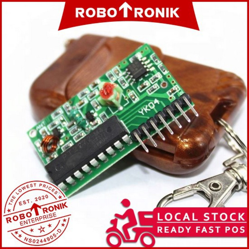 Wireless 4 Channel RF 315MHz Remote Control and PT 2272 Receiver Module 5V [Momentary] - Radio Frequency, Custom Address